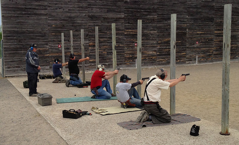 PPC shooters at a match in Connaught firing from the kneeling position.
